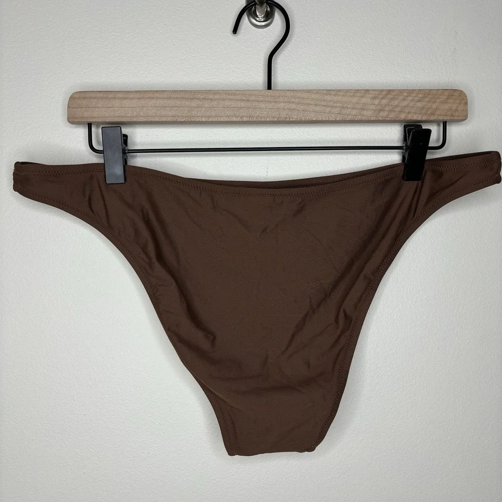 NWT J.‎ Crew Heritage 1989 high-leg bikini bottom Brown Size Large Mocha Beach